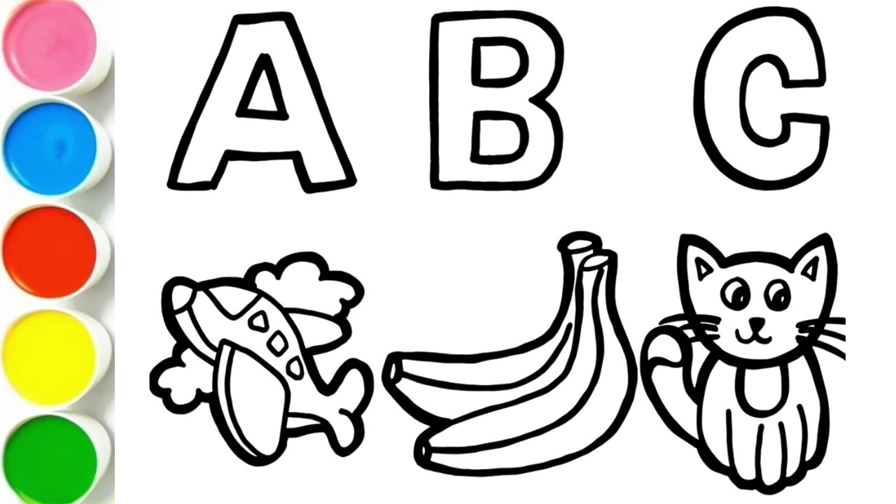 Learn ABC for Toddlers | Alphabet A B C Drawing and Coloring with Objects