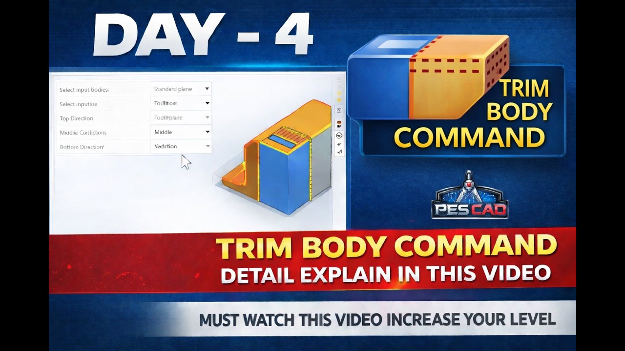 Day 4: Trim Body Command Full Detail | NX CAD Tutorial