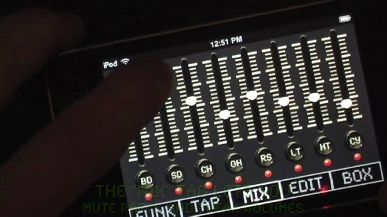 FunkBox Drum Machine iphone app demo