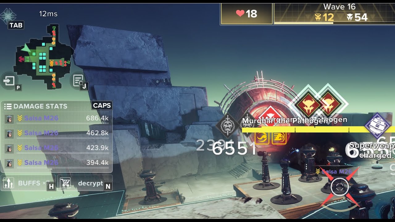 Destiny Rising: Solo Bulwark Ops Wave 15 w/ Legendary DPS Only!