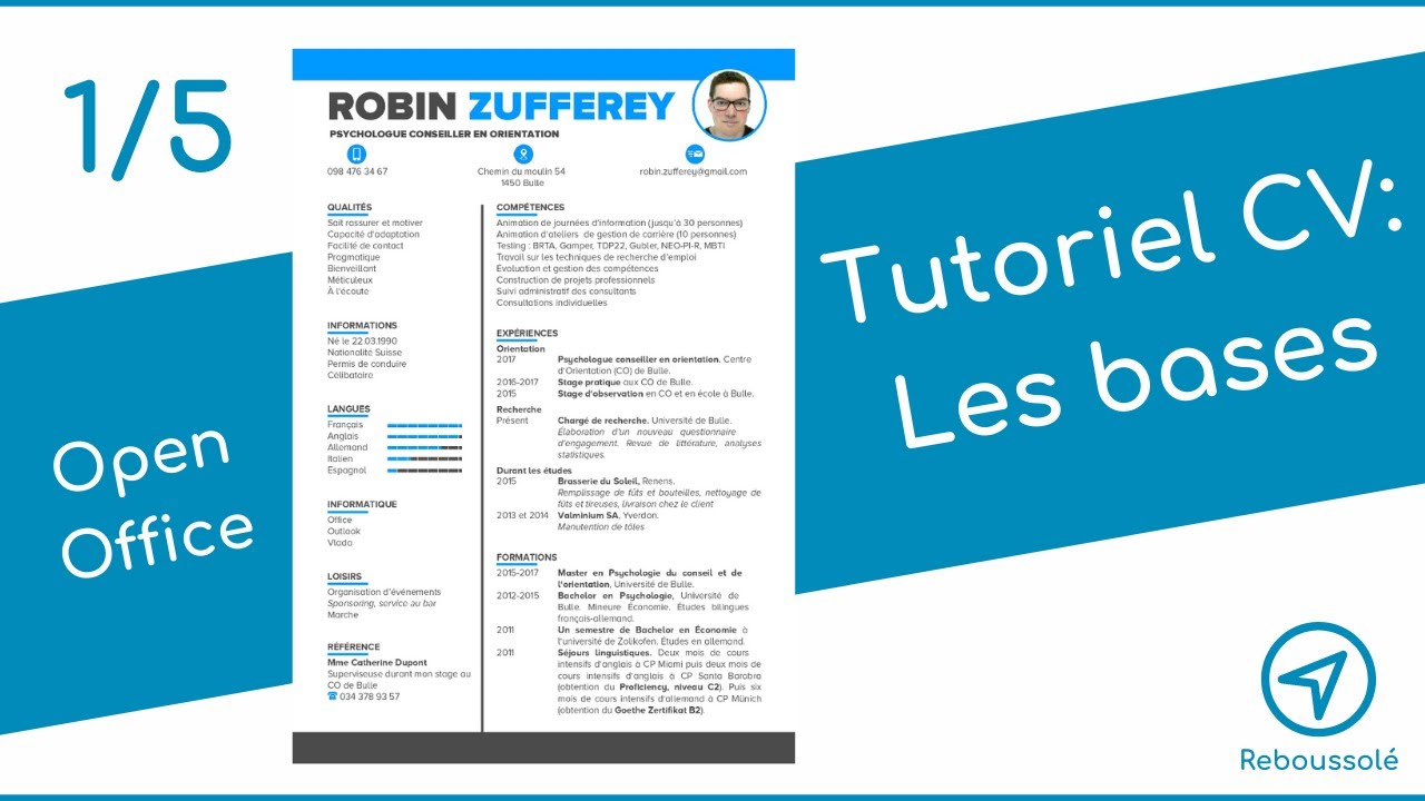 (1/5) Tuto CV Open Office : Les bases