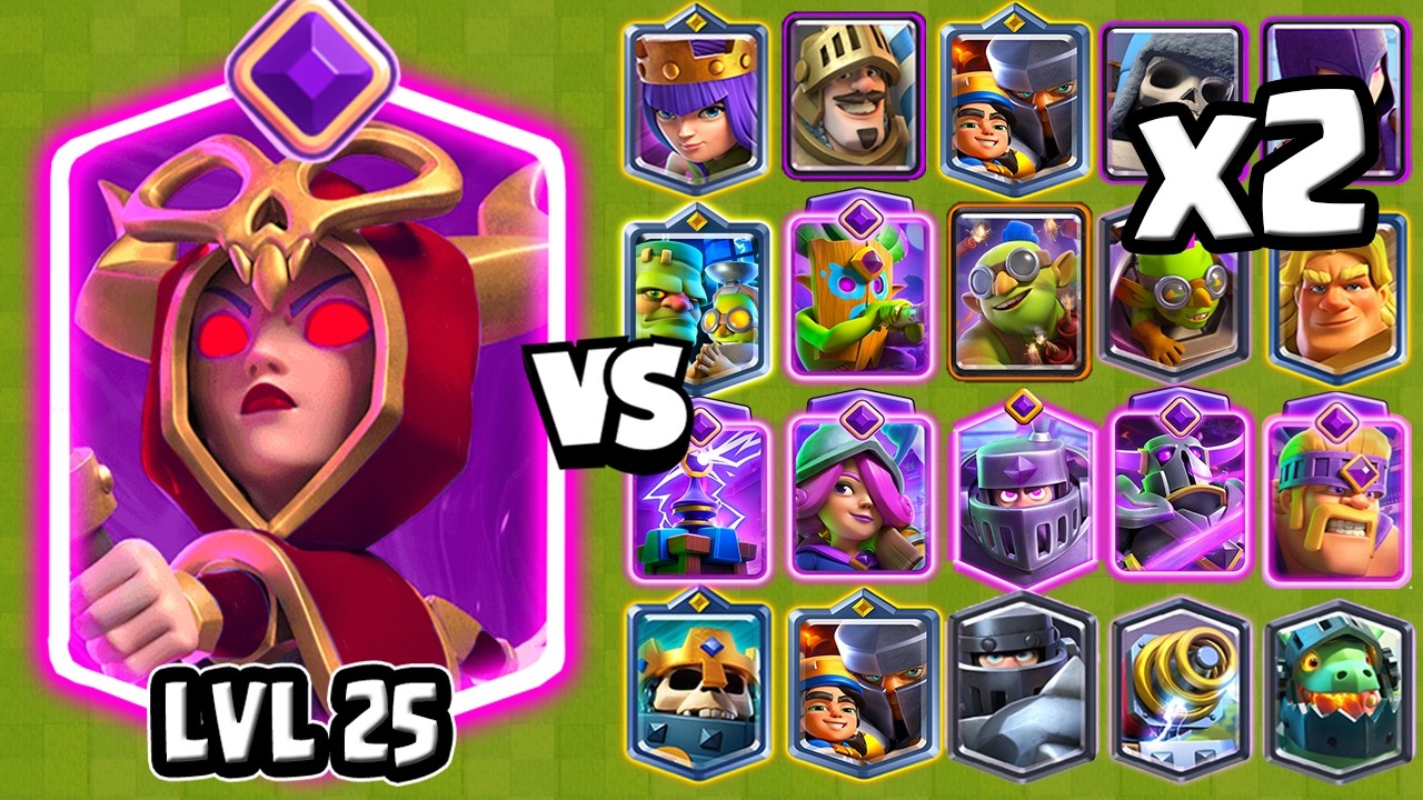 BRUJA EVO NIVEL 25 vs TODAS LAS CARTAS x2 | Clash Royale
