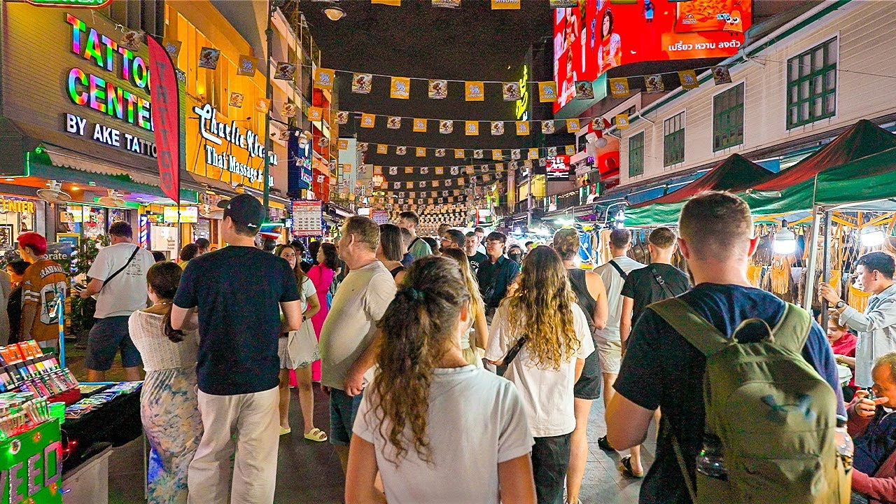 🇹🇭 Bangkok Night Madness : Khaosan Road & Hidden Vibes of Rambuttri Alley Thailand 4K HDR