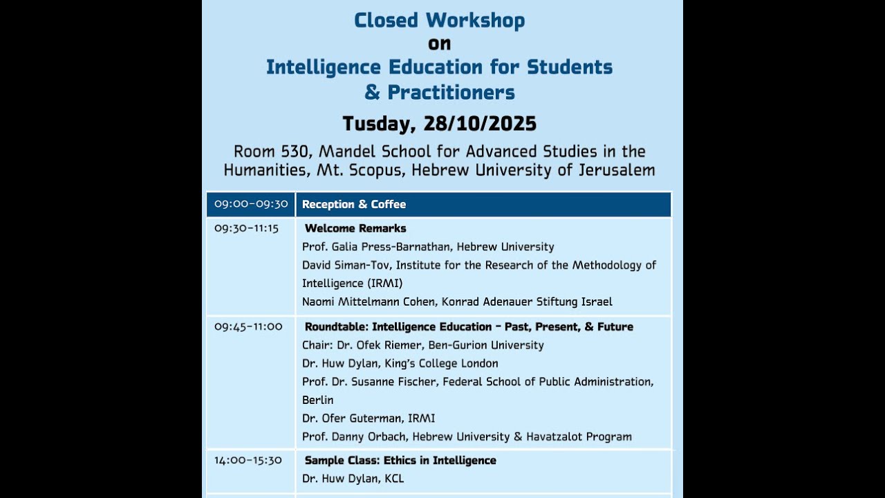 IFIS Intelligence Studies Conference 2025 | Intelligence Education - Past, Present and Future