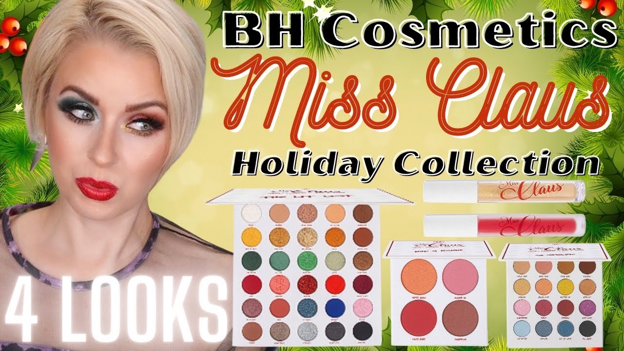 BH Cosmetics MISS CLAUS Holiday Collection REVIEW | LIT LIST PALETTE + MORE | 4 LOOKS
