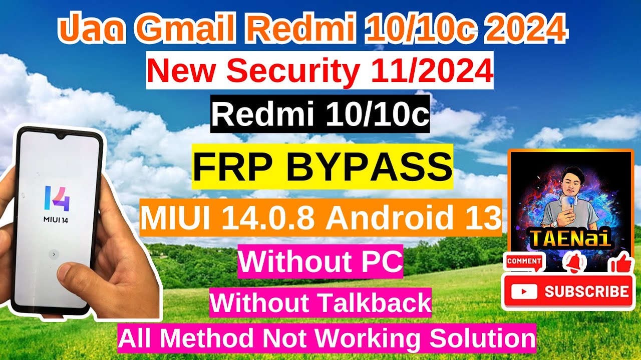 ปลด Gmail Redmi 10/10C Frp Bypass Android 13/14 || Redmi 10C MIUI 14.0.8 frp Bypass Easy Method 2024