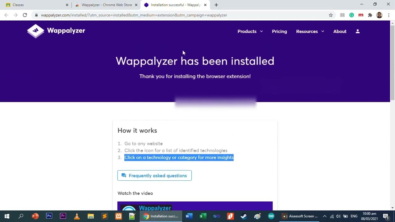 تثبيت إضافة كروم Wappalyzer | لمعرفة التقنيات المستخدمة في بناء المواقع