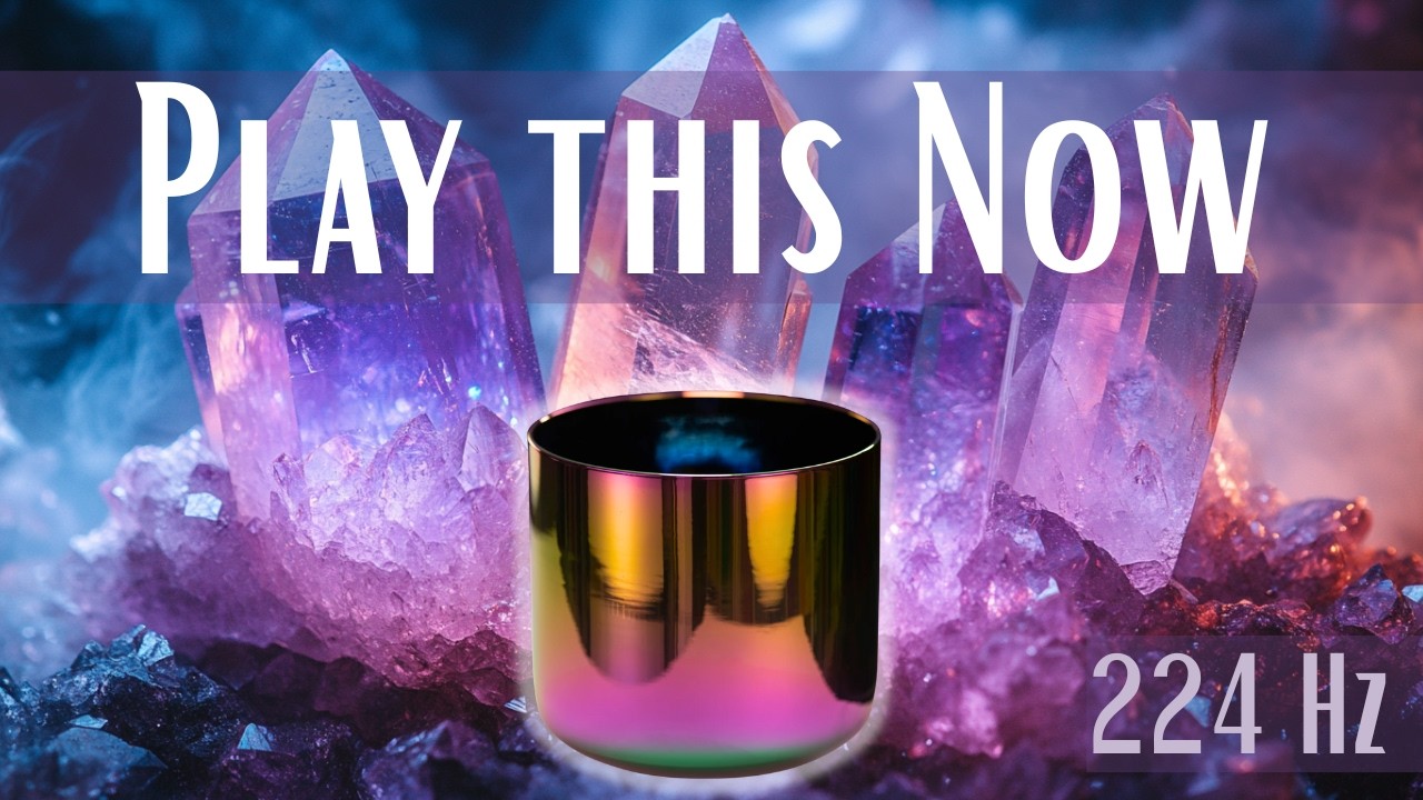 INSTANT CALM • A (224 Hz)  A+34 Celestial Rainbow Crystal Singing Bowl