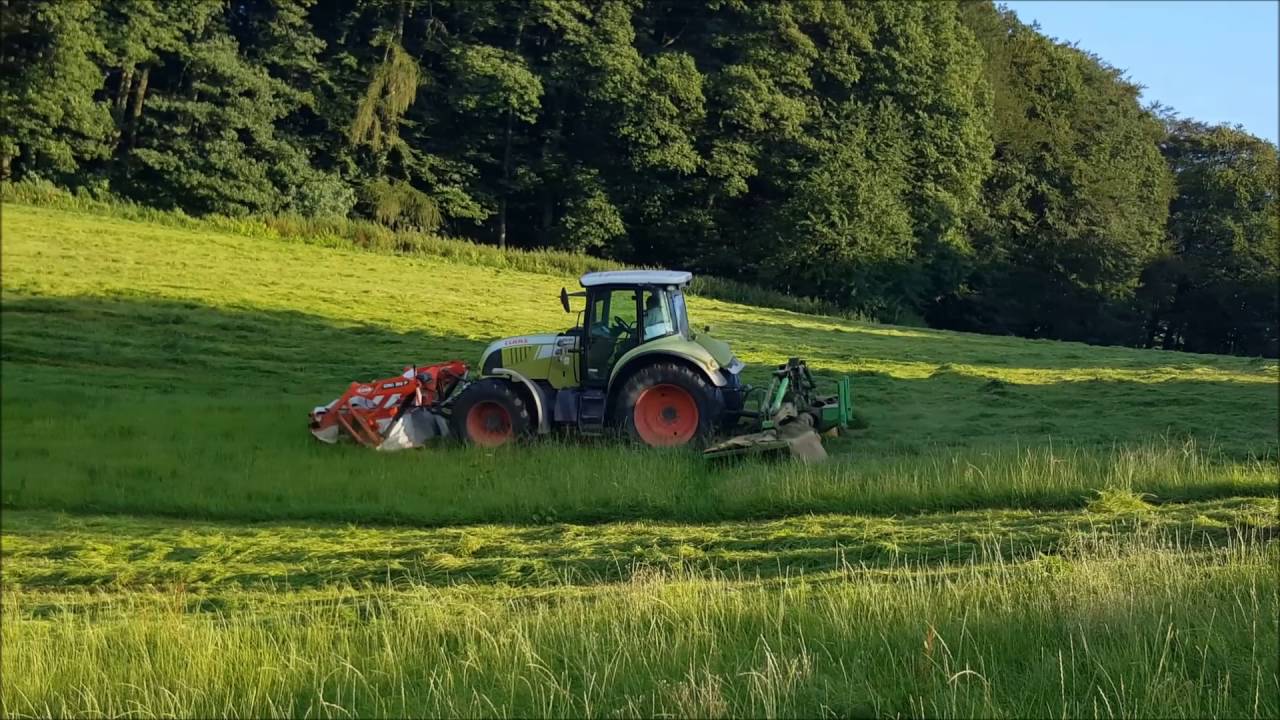 3 Schnitt 2016 Mähen mit Claas Arion 630 und Kuhn GMD 310 F und Samasz PDD 810 Butterfly