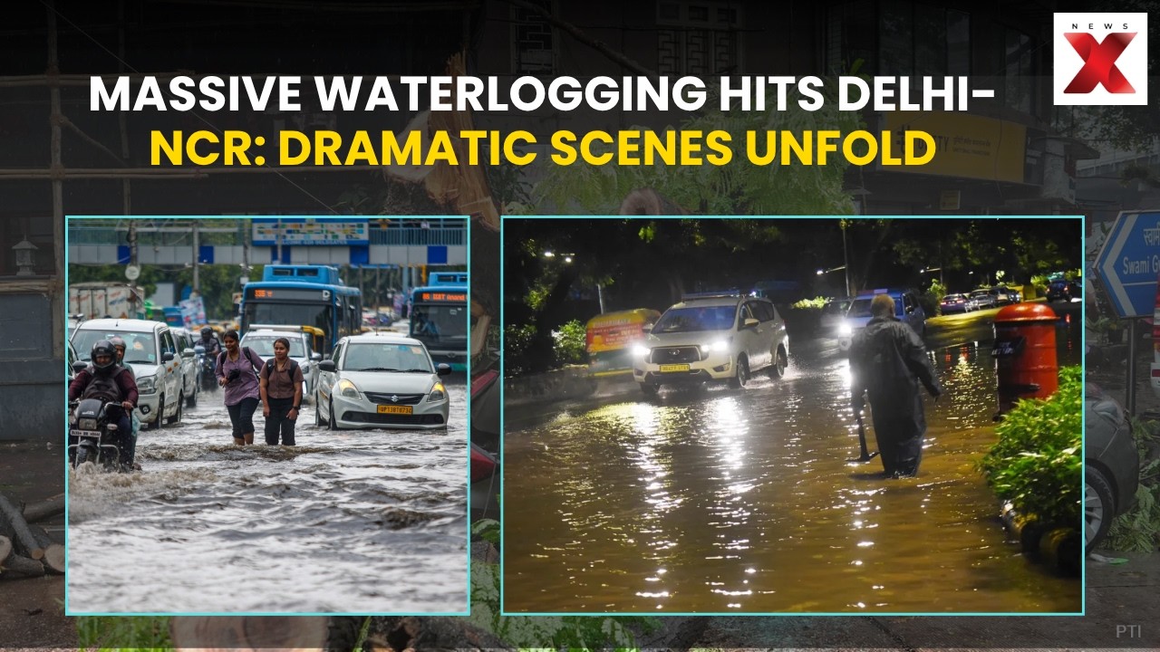 Delhi Rain Latest Visuals: Heavy Downpour Floods Delhi-NCR As IMD Issues Alerts | NewsX