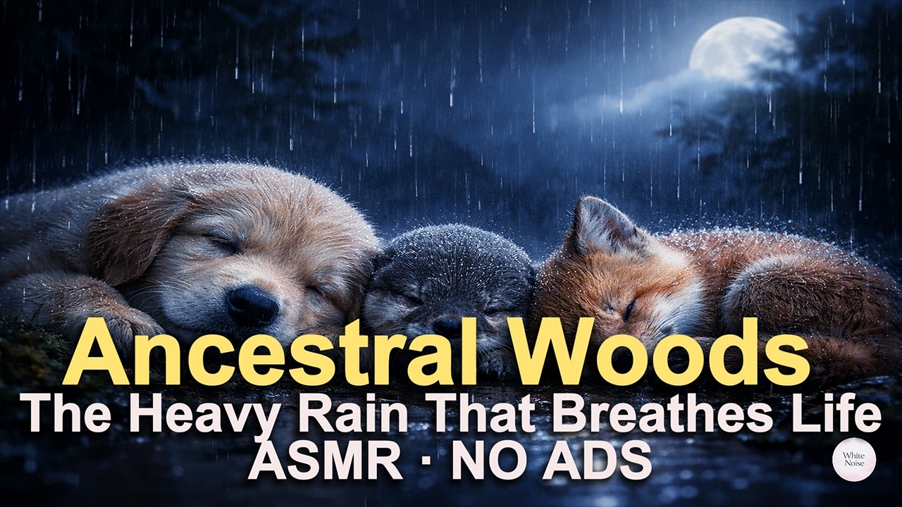 [White Noise] Ancestral Woods The Heavy Rain That Breathes Life ASMR No Ads