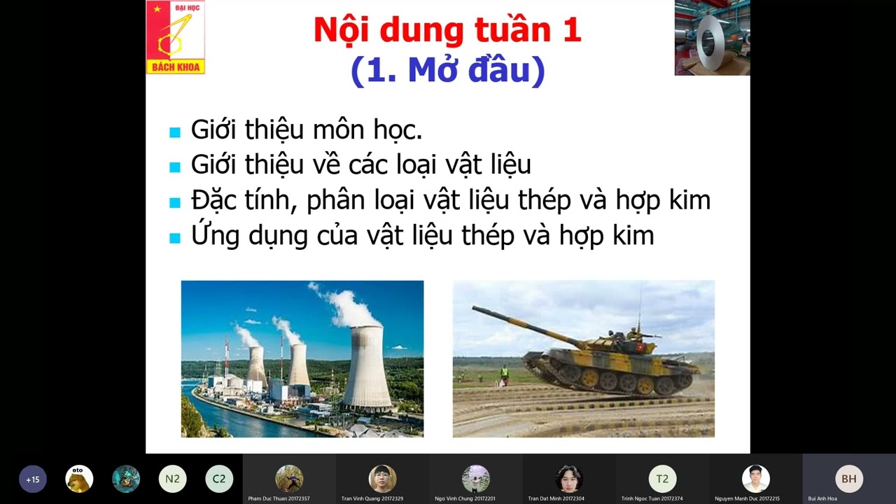 Buổi 1 Công nghệ tiên tiến sản xuất thép và hợp kim 127131 HUST Đại học Bách Khoa Hà Nội