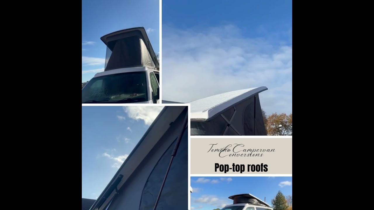 Pop top roof from Tomeko campervan conversions #poptop #camper #van