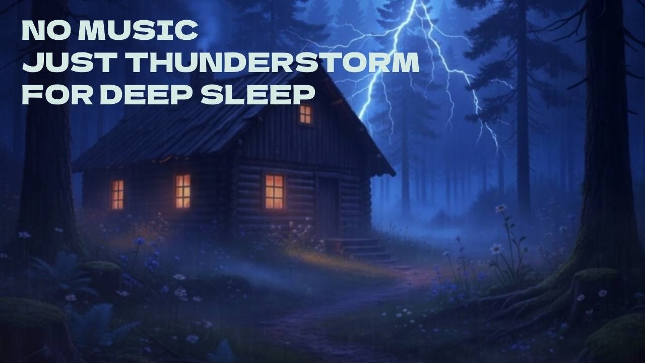 Cozy Cabin Rainstorm at Night 🏡⚡ Heavy Rain Sounds for Deep Sleep & Relaxing Ambience