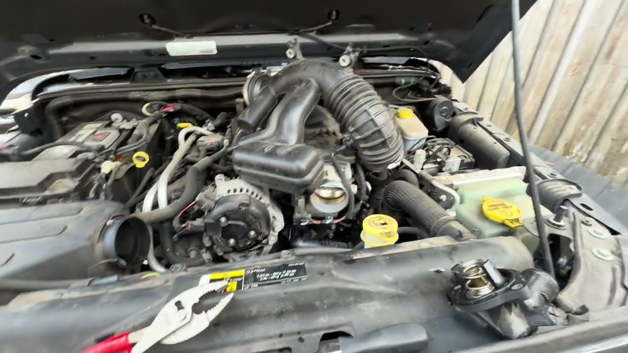 13-18 jeep wrangler jk 3.6 v6 thermostat replacement