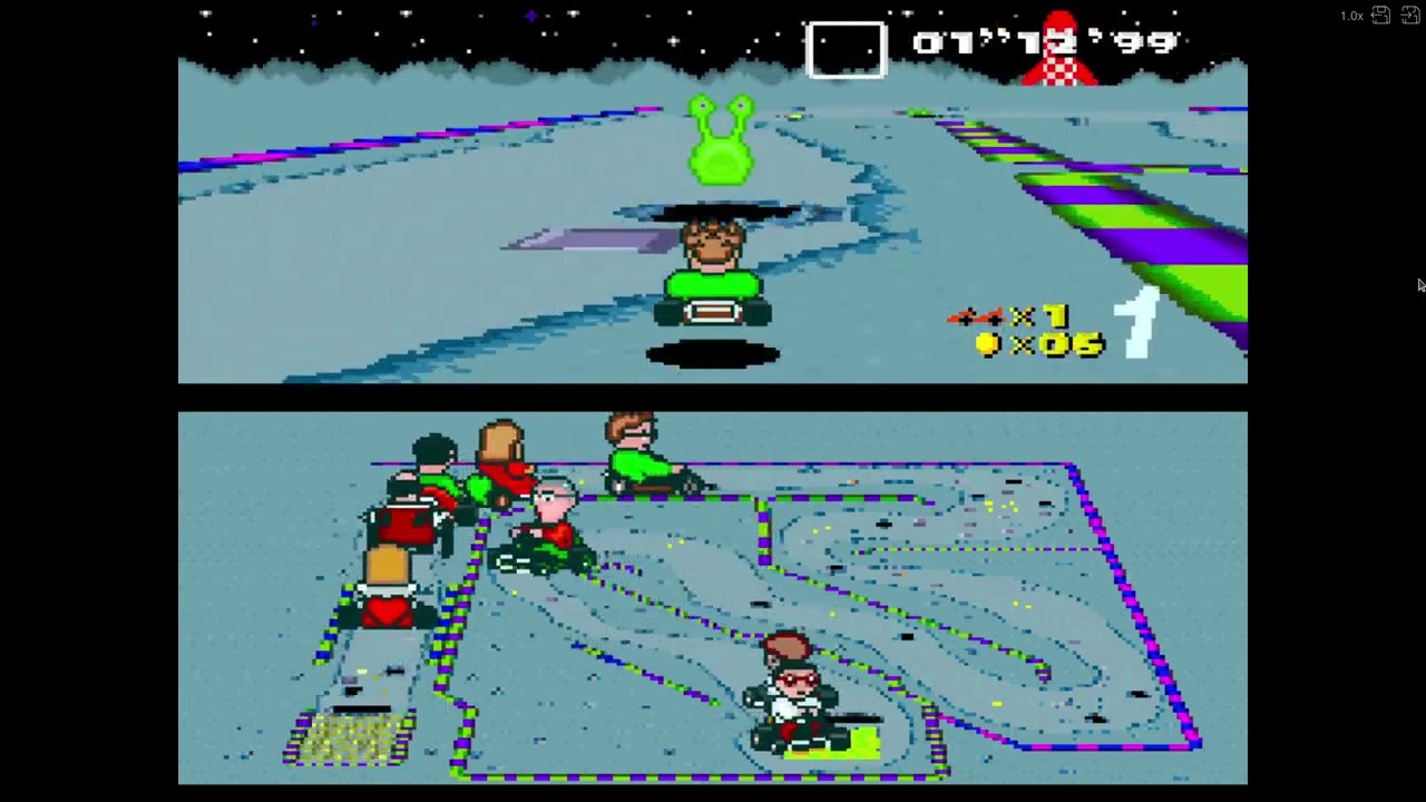 Super Baldy Kart (Super Mario Kart ROM Hack) - Gameplay