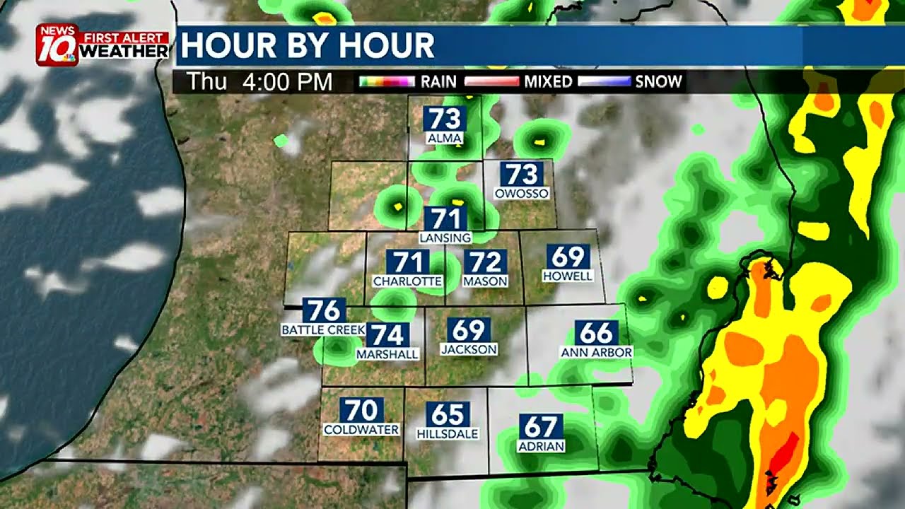 Greater Lansing weather forecast: Gusty Midday Storms on Thursday