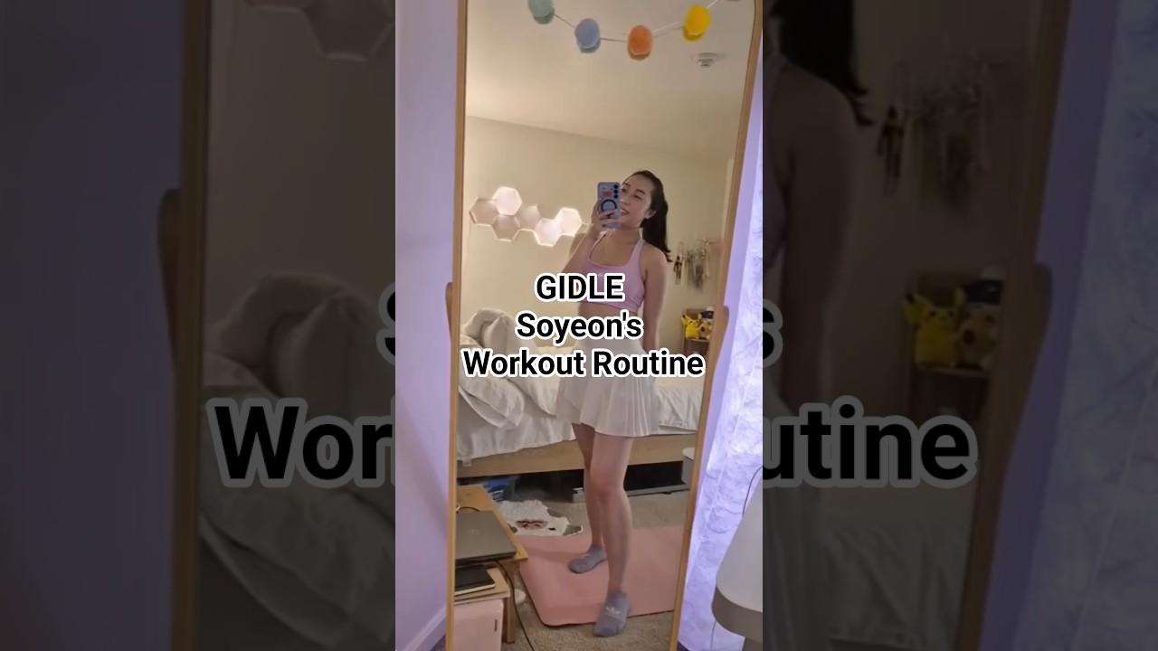 trying IDLE Soyeon's workout routine 👑💗 #gidle #soyeon #queencard #kpopworkout