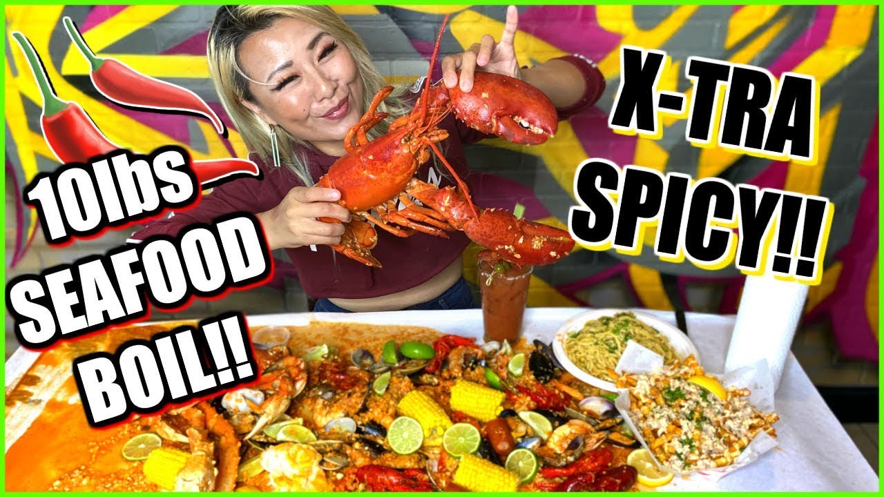 10lbs of Seafood BOIL CHALLENGE!!! XTRA SPICY!!! #RainaisCrazy - Crawdaddy in Milpitas, CA