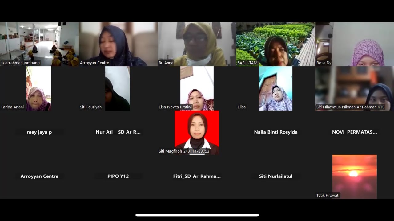 Online Meeting persiapan Ujian Pemetaan Kompetensi dengan SD Ar Rahman Jombang dan Kertosono