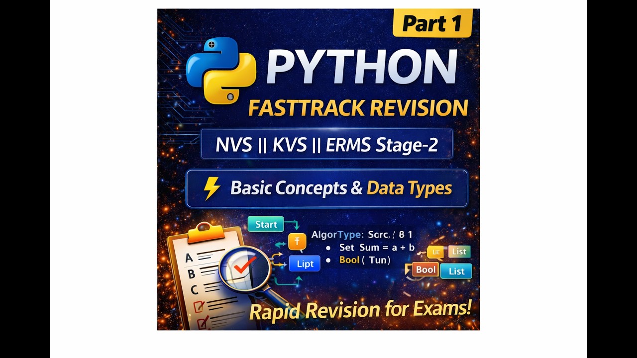 Python Fast Track Revision  Part-1  NVS|| KVS|| ERMS Stage- 2