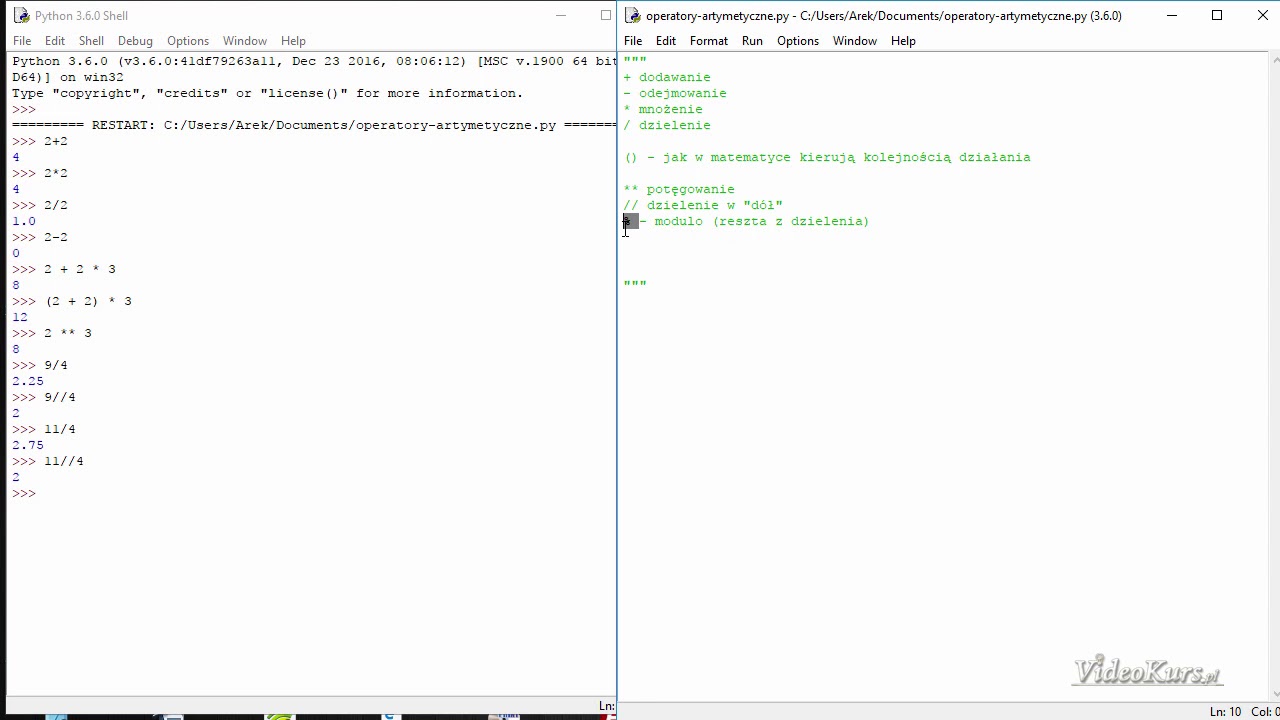 Kurs Python | Operatory Arytmetyczne | Matematyka w Pythonie