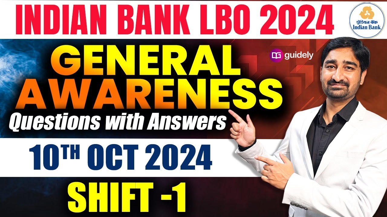 GA Questions Asked in Indian Bank LBO 2024 | Shift-1 | General Awareness | Aditya Sir
