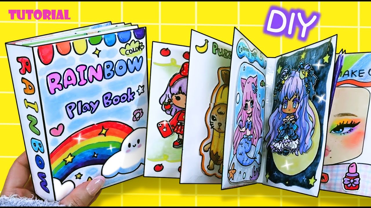(Tutorial) Rainbow🌈 Play book #paperdiy #asmr #종이놀이 #squishy