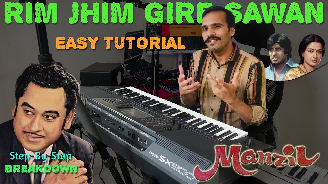 Rim Jhim Gire Sawan | Piano Tutorial | Manzil, Kishore Kumar | Breakdown Video | DSR Deva Music
