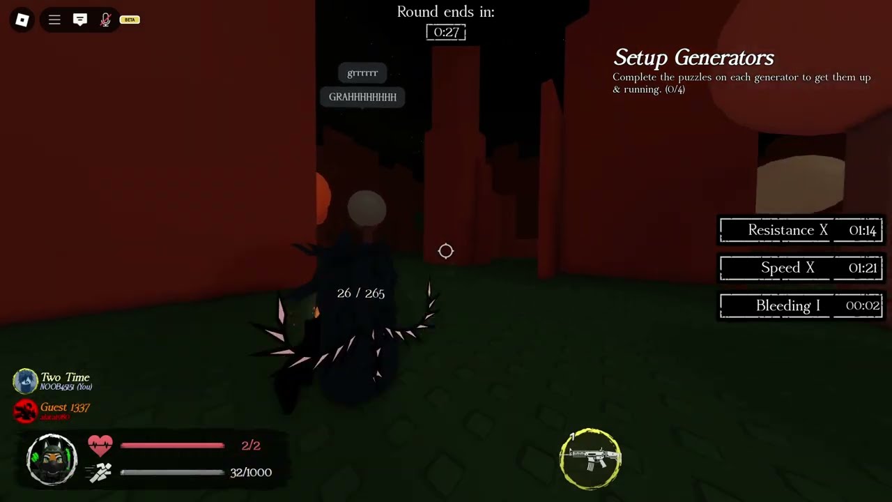 [ALPHA] 🎄 Forsaken but baby two time confronts the killer with guns [Just for fun]