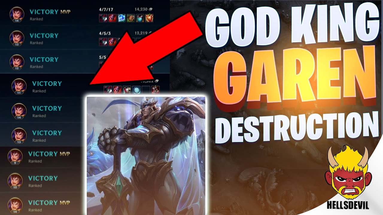 WILD RIFT | NEW GOD KING GAREN ABSOLUTE DESTRUCTION (9 WINSTREAK) | Garen Gameplay | Guide & Build
