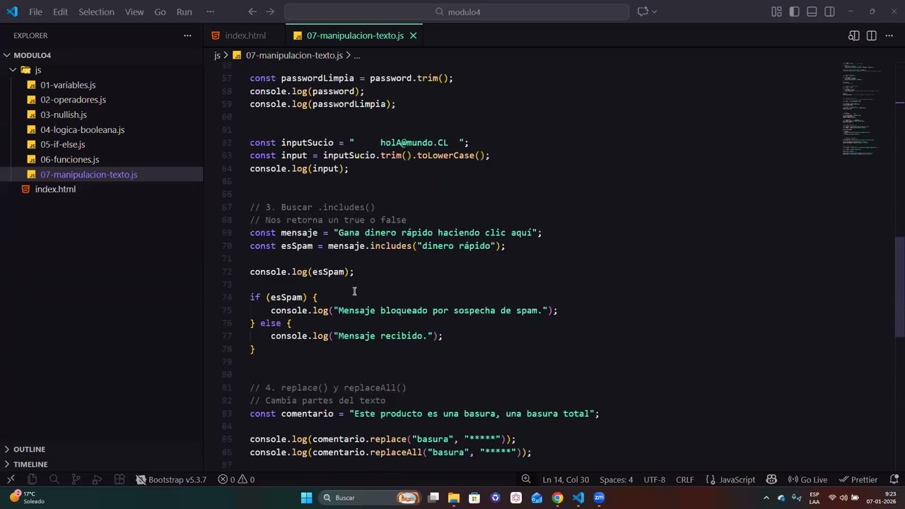 FUNDAMENTOS DE PROGRAMACIÓN EN JAVASCRIP  MÓDULO 4  ARRAYS  07  01 2026