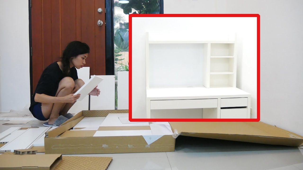 unboxing timelapse IKEA MICKE Workstation