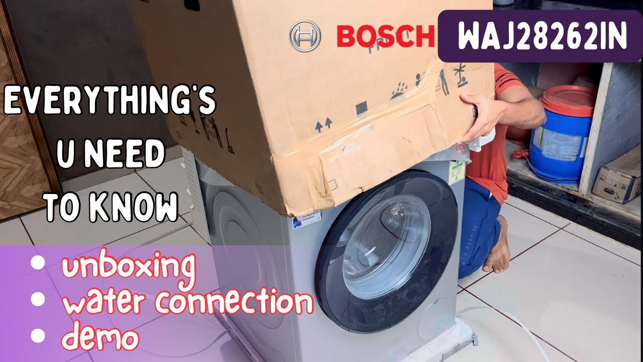 Bosch 8kg Front Load Washing machine WAJ28262IN Unboxing, Installation & Demo. Bosch washing machine