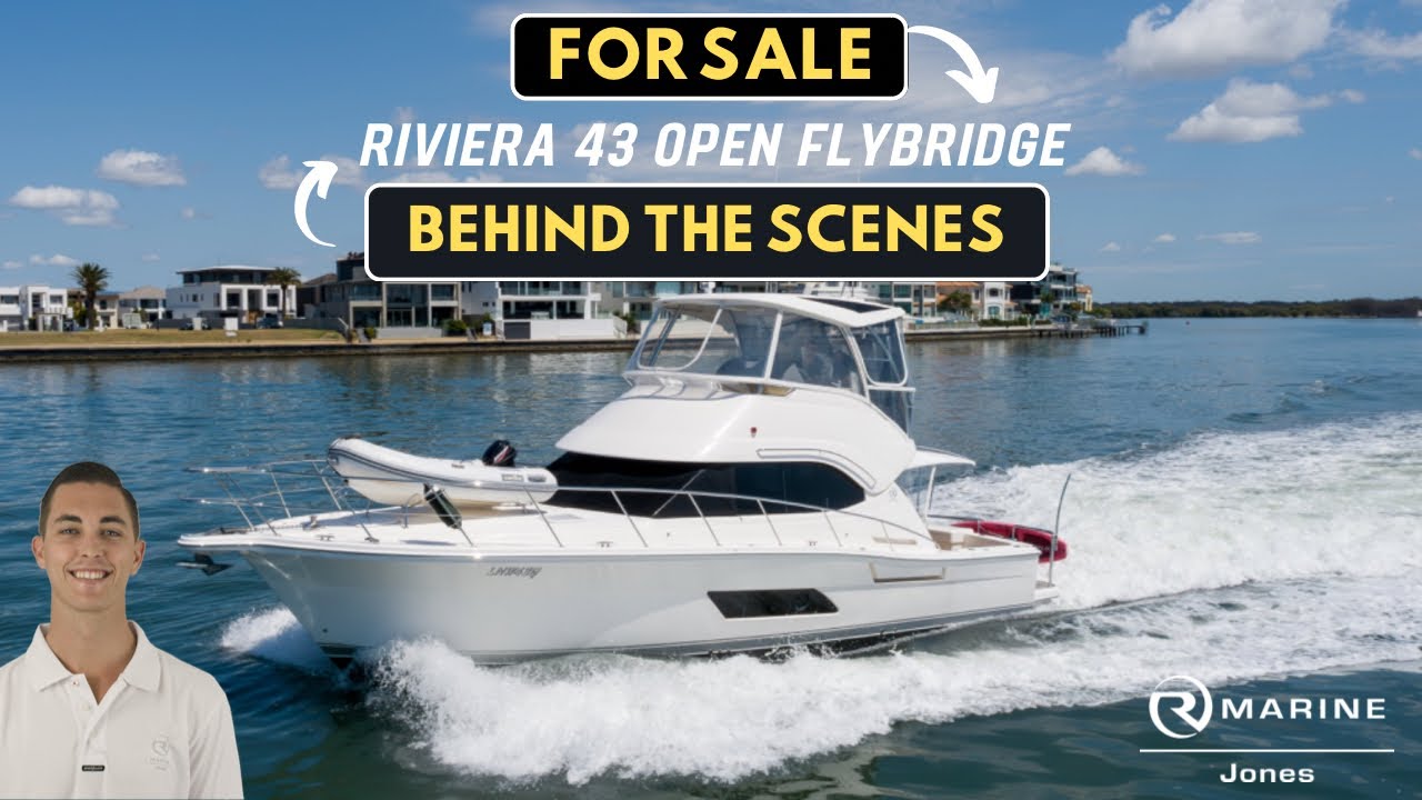 Behind The Scenes - Listing Photoshoot on a Riviera 43 Open Flybridge