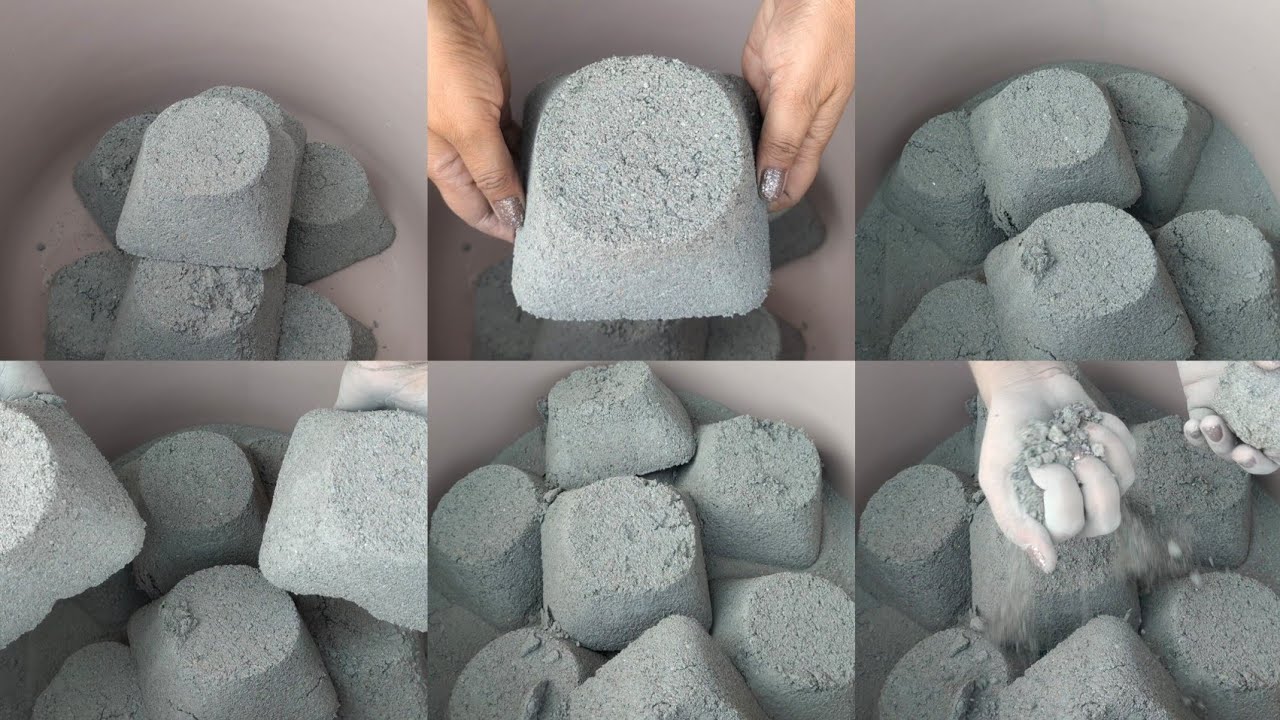 Gritty dusty 🌪️ sand cement full dry crumbling || Asmr