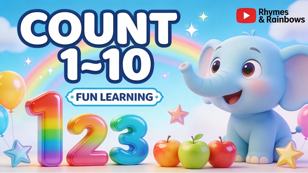 Counting 1 to 10 Song 🔢 Learn Numbers for Kids & Toddlers | Rhymes & Rainbows