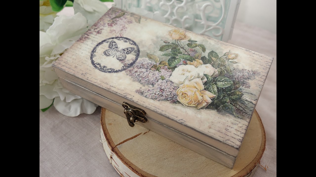 Decoupage tutorial, classic decoupage with stamps