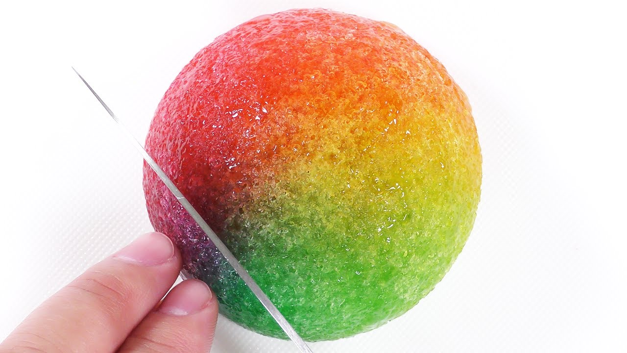 【DIY】レインボーこんにゃくパフスライムの作り方【slime ASMR】