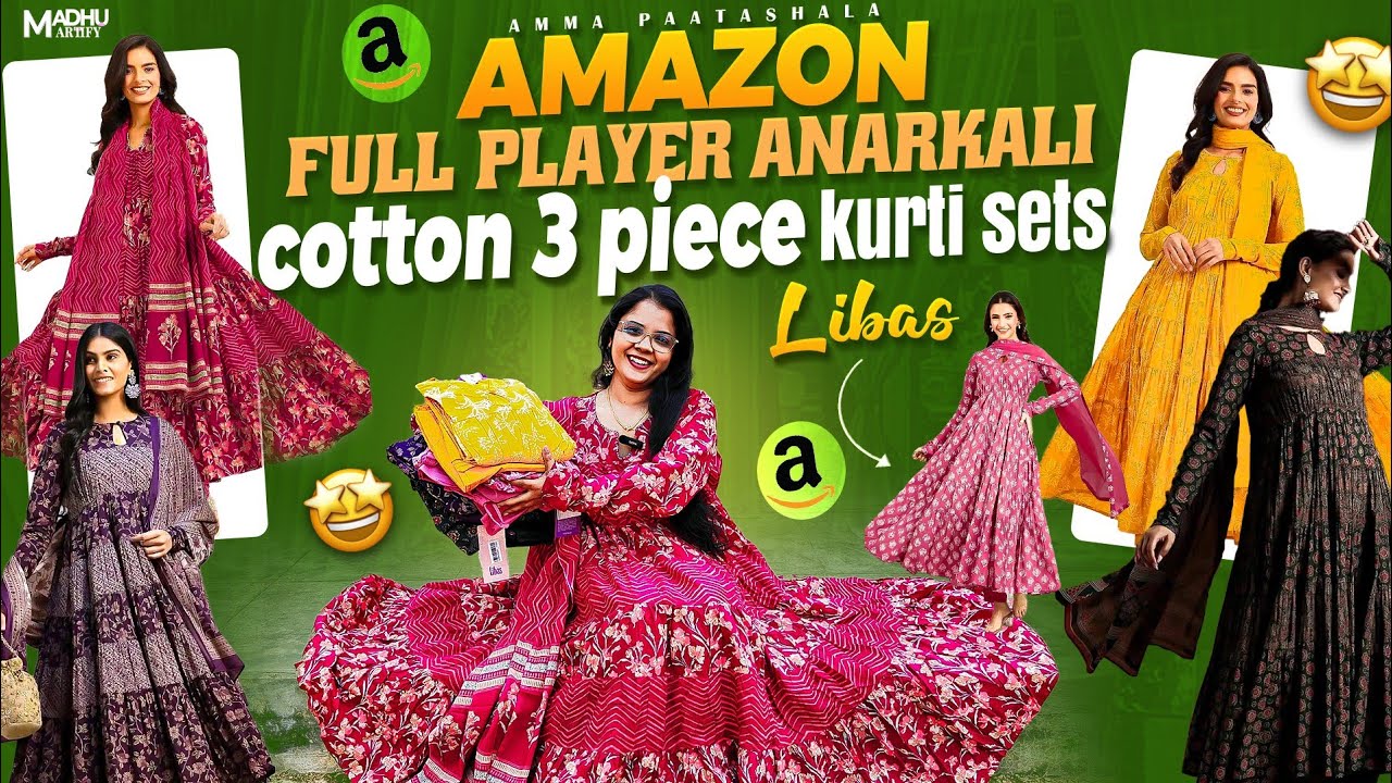 😳 Summer Special Cotton Kurtis 😍|Amazon Libas Branded Long Anarkali Kurti Sets|Kurtis