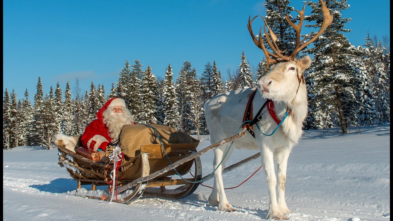 Aufbruch des Weihnachtsmanns mit Rentier 🦌🎅 Lappland Finnland - Weihnachten Polarkreiss Rovaniemi