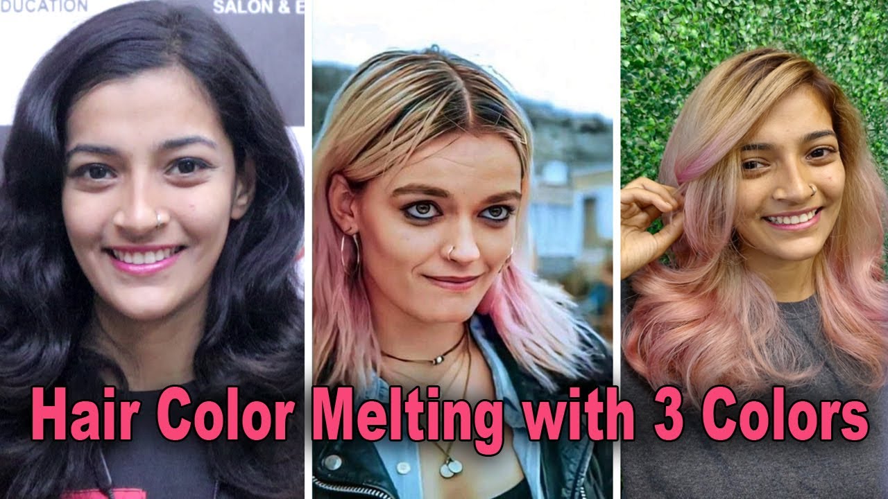 Hair Color Melting with 3 Colors (Very Useful) - Rose Gold