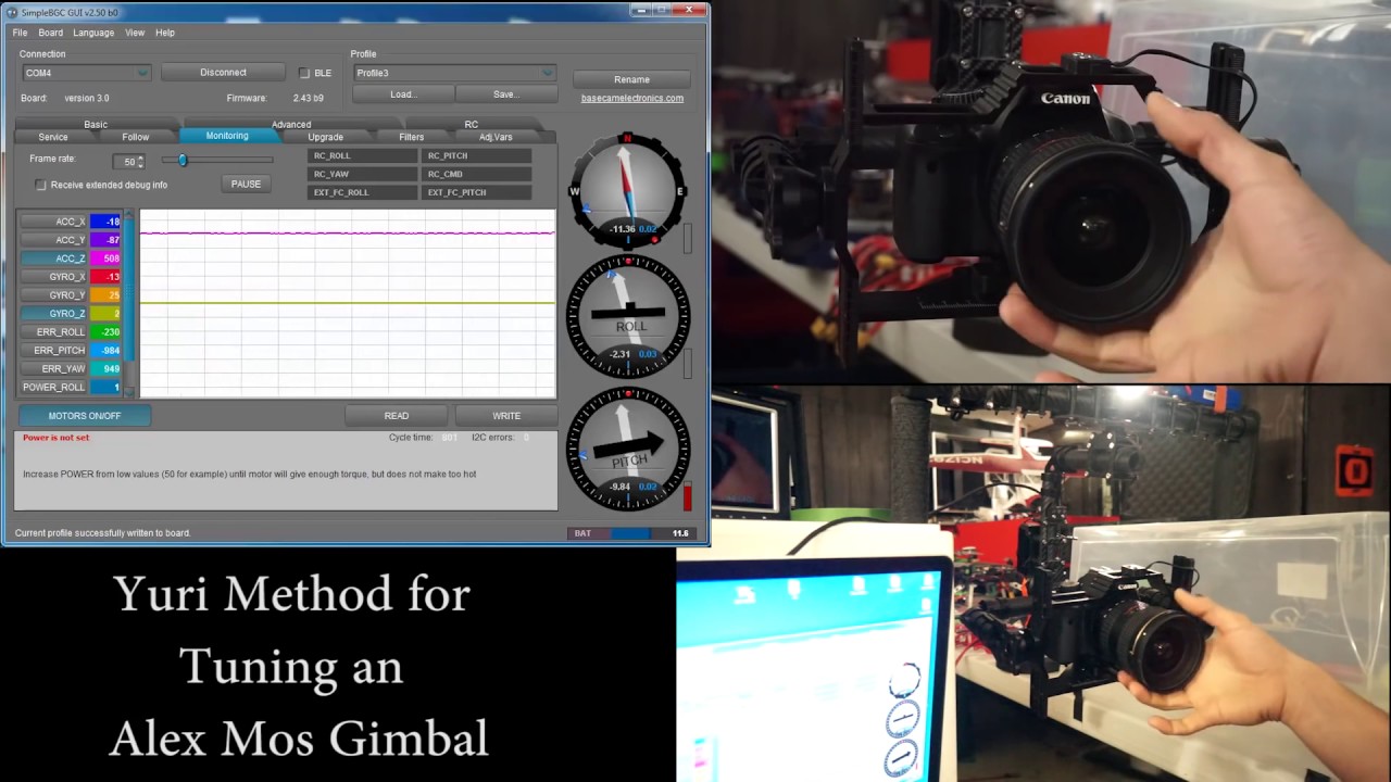 PERFECT PID tuning for Alex Mos Basecam Gimbals   Yuri Method long Alexmos tutorial simplebgc