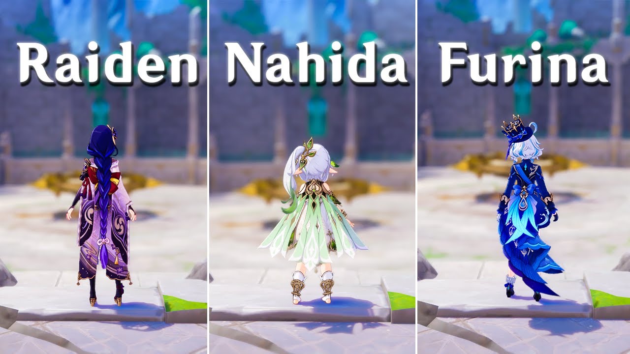 Furina vs Nahida vs Raiden Shogun !! Who is the Best ?? Gameplay Comparison !!