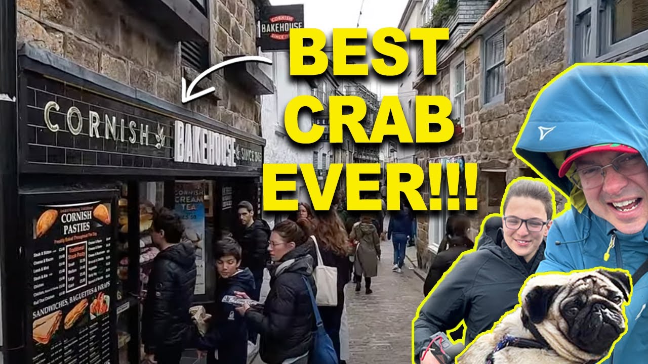 Shopping in St Ives Cornwall UK - Crab Baguette! 🦀