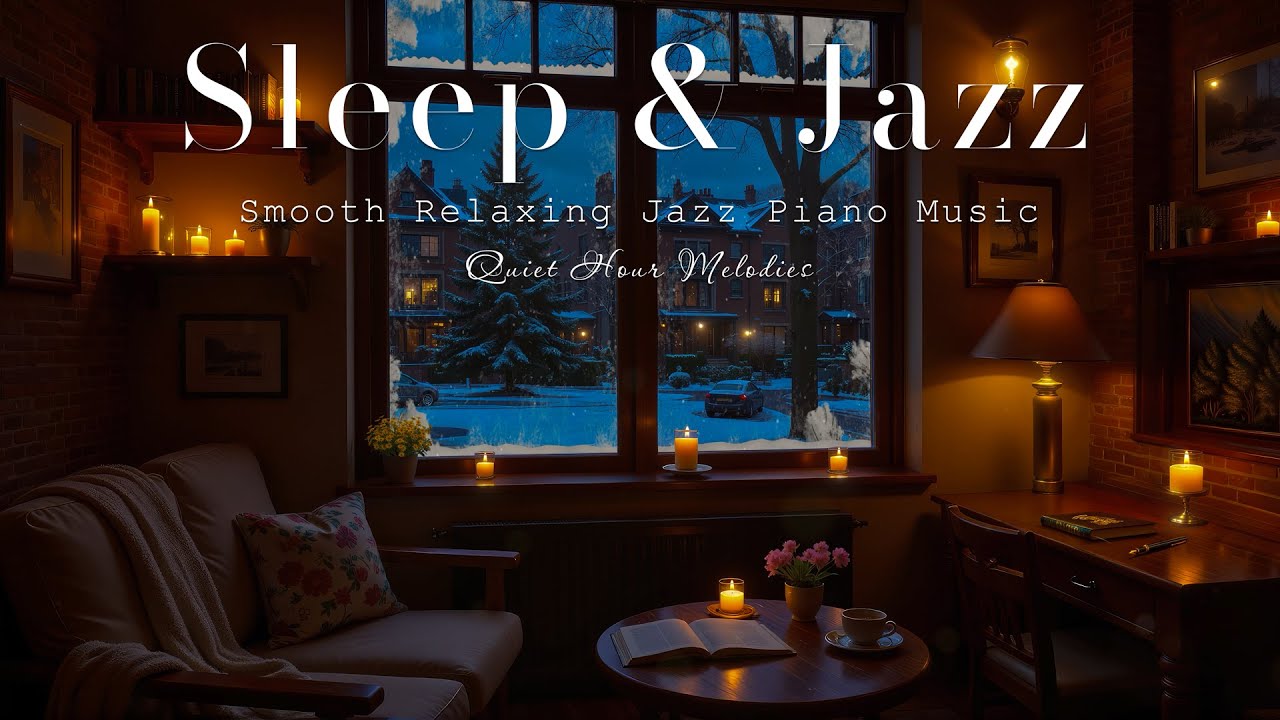 Exquisite Winter Night Jazz for Sleep - Gentle Snowy Piano Music for Tranquil Sleep & Peaceful Mind