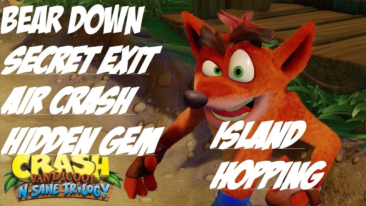 Crash Bandicoot 2 Air Crash Secret Gem - Bear Down Secret Exit - Island Hopping Trophy