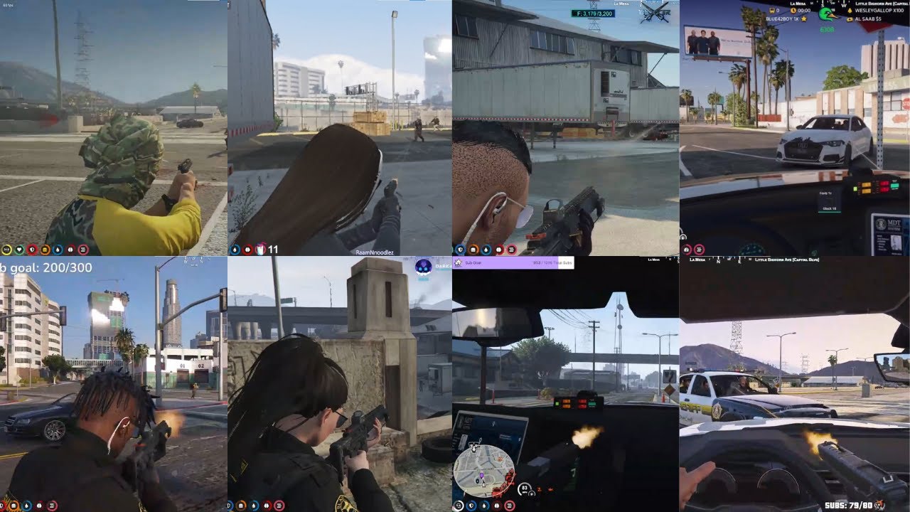 Chang gang X Street team vs Cops Shootout (All Povs) Nopixel