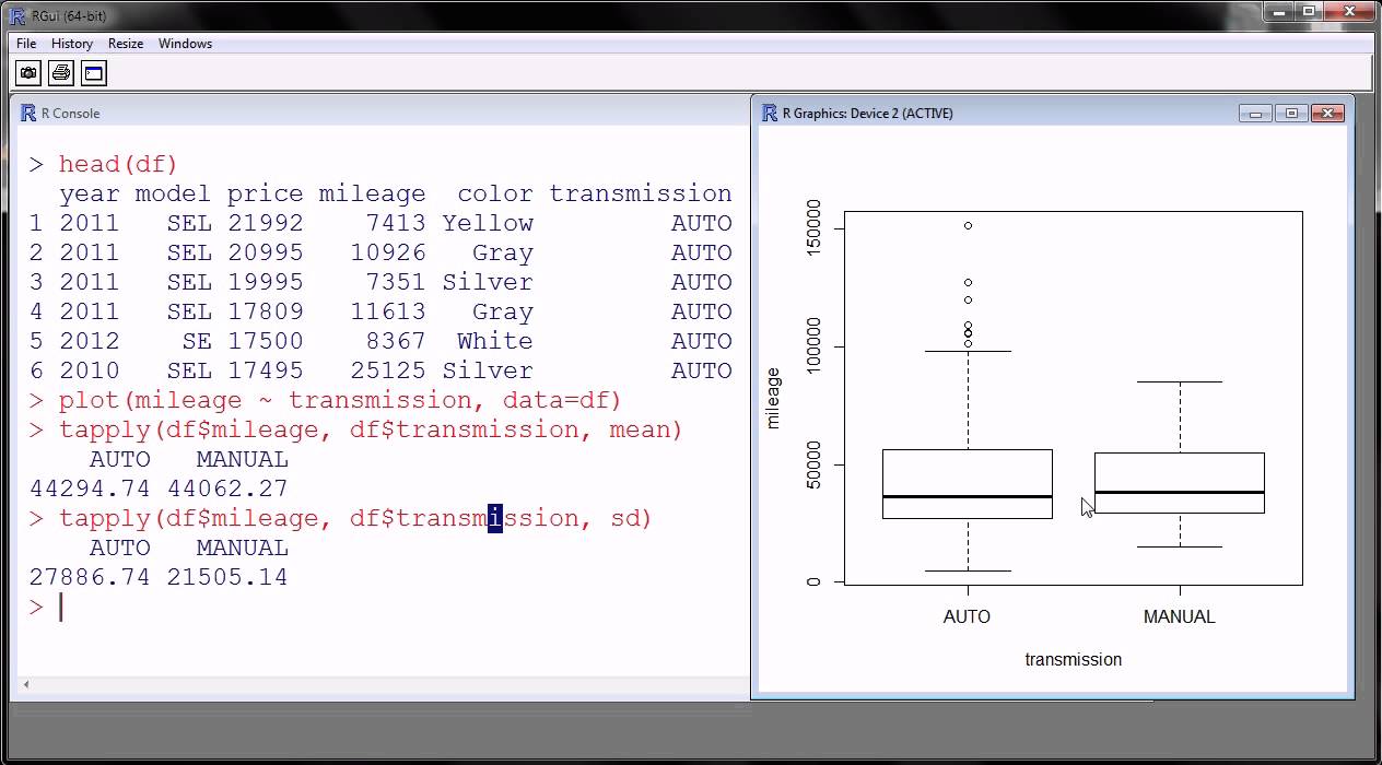 R - Exploring Data (part 4) - Bivariate Summaries