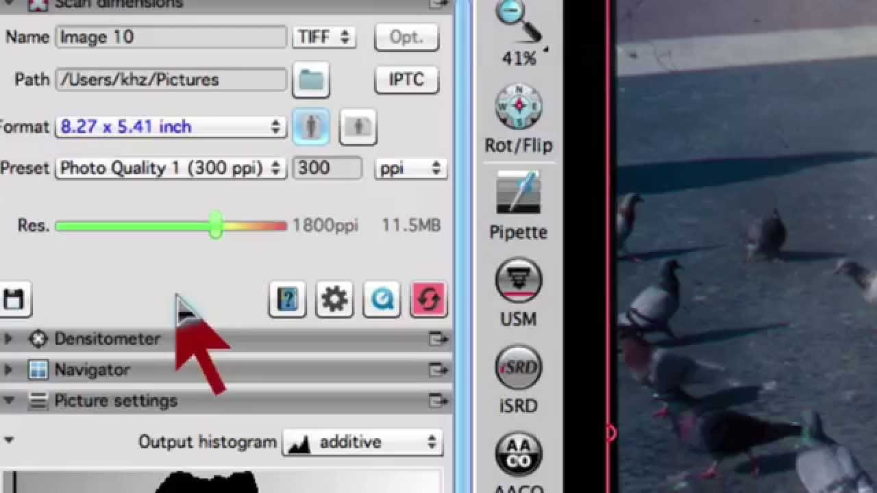 SilverFast 8 resolution slider